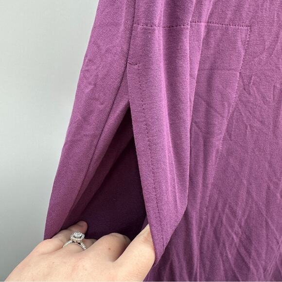 Eileen Fisher Purple Bateau Neck Twist Back Shift Jersey Stretch Dress Size XS - Picture 5 of 10